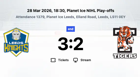 Leeds advance in NIHL play-offs after fending off Telford's late threat at Elland Road