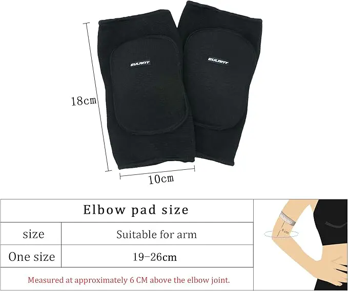 EULANT Soft Elbow Pads — Slip-On, Breathable, 2cm Sponge Padding, Kids & Adults, 1 Pair