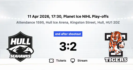 Chamberlain seals Hull's shootout win over Telford in tense NIHL semi-final opener