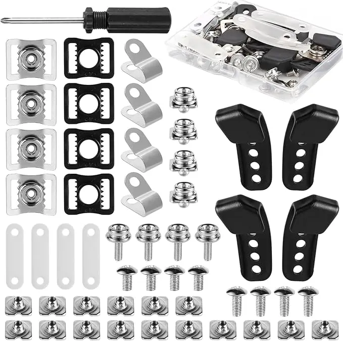 Hockey Helmet Repair Kit — 27 Pieces, R & J Clips, Visor Screws, Chin Strap Adapter & Screwdriver
